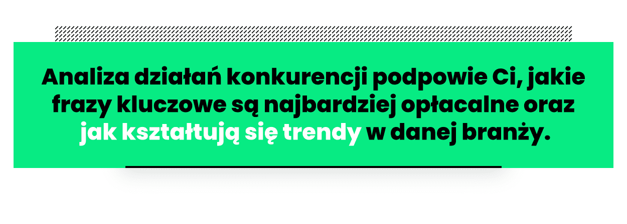 Zależność słowa kluczowe a analiza konkurencji.